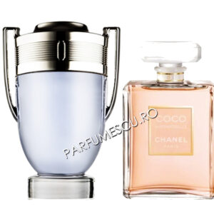 set cadou paco rabanne invictus si coco chanel mademoiselle tester