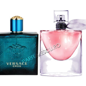 set cadou versace eros si lancome la vie est belle tester